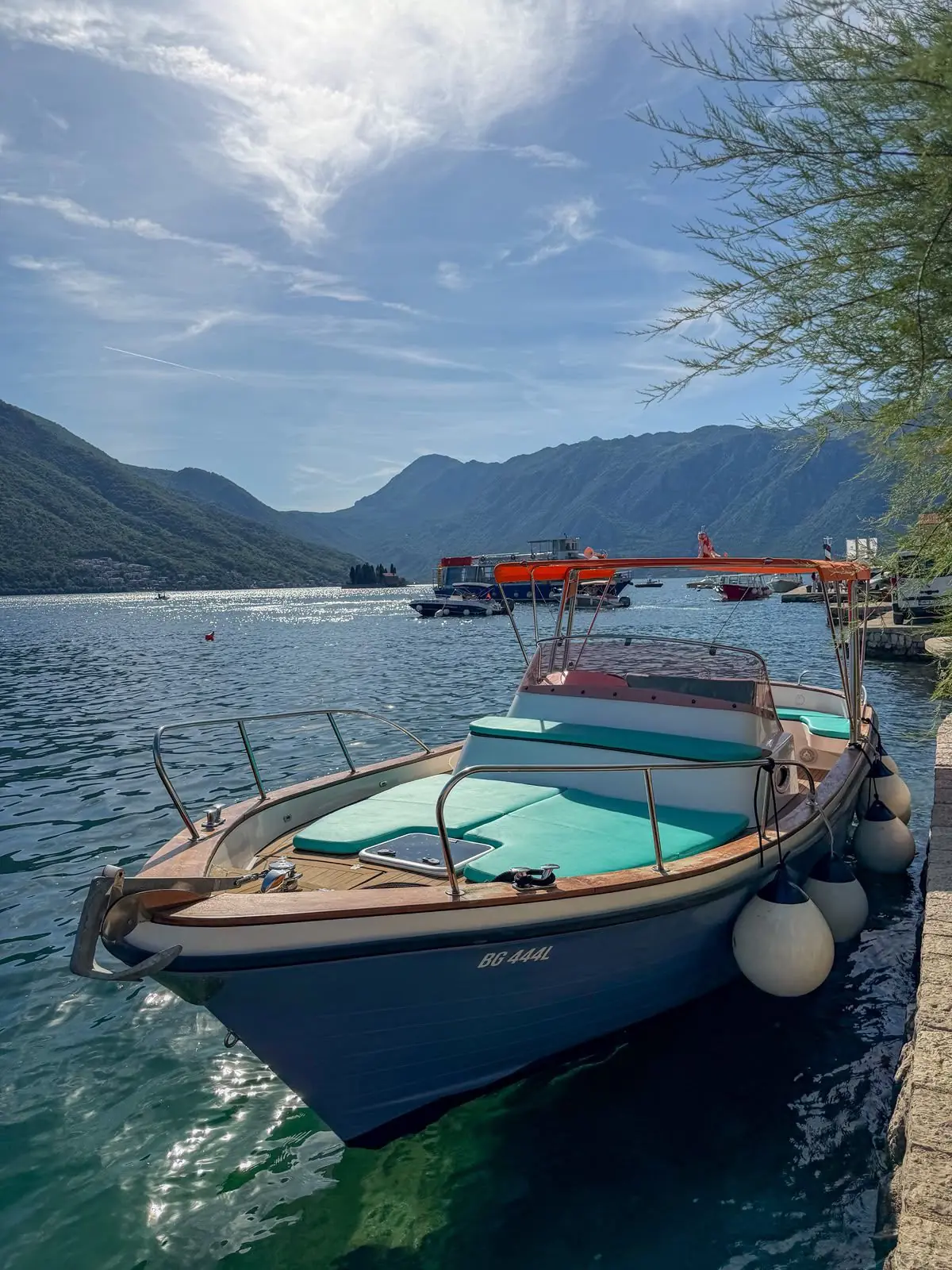 Boat moored beside the dock